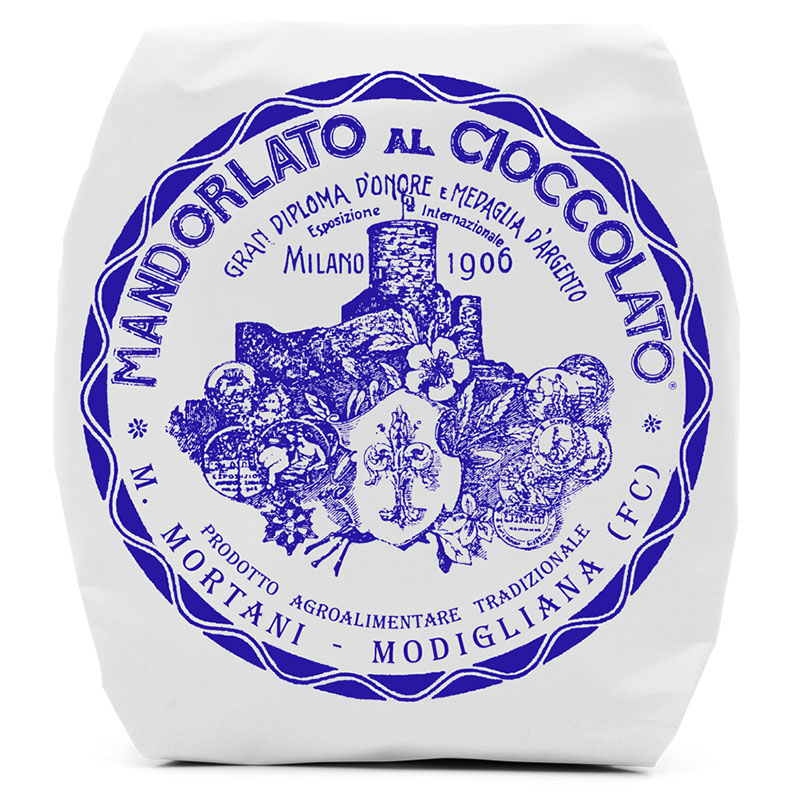 Mandorlato al cioccolato incartato a mano